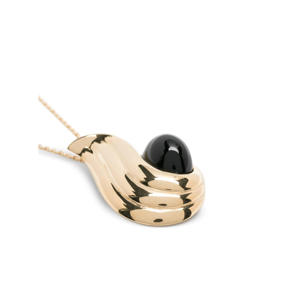 Golden Sculptural Pendant Neckpiece 2