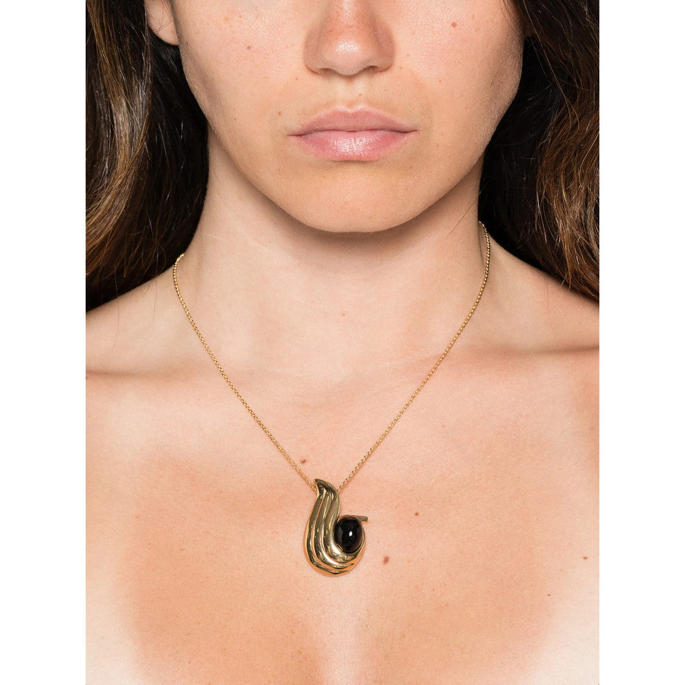 Golden Sculptural Pendant Neckpiece 3