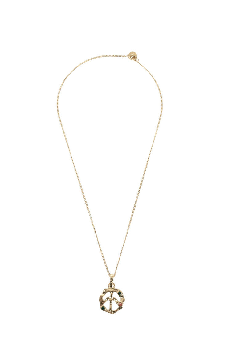 Golden Logo Charm Necklace 1