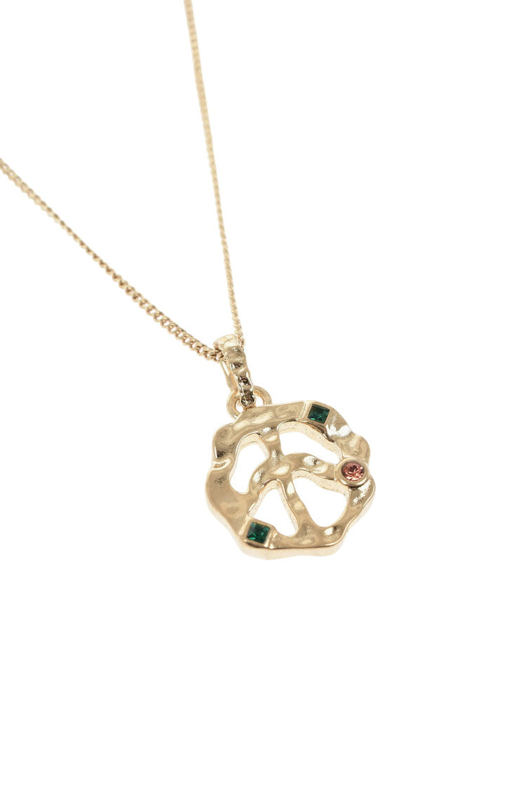 Golden Logo Charm Necklace 2