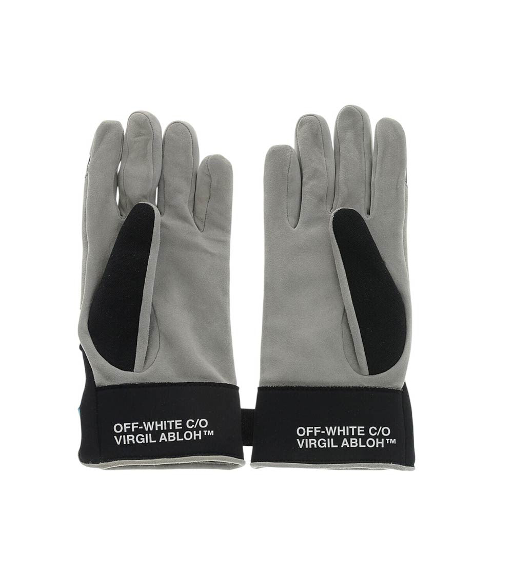 Black Grey Graphic Logo Gloves 3
