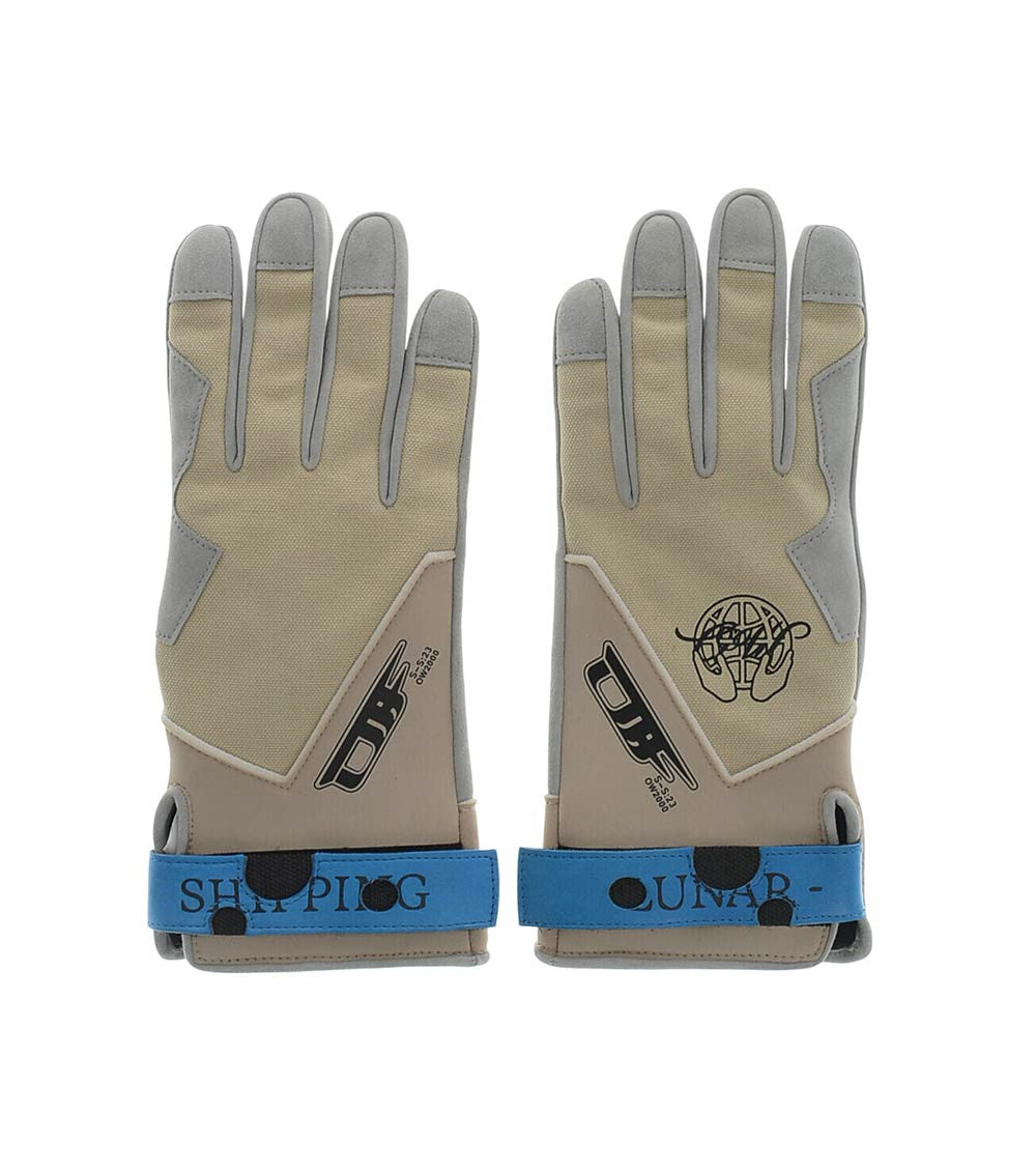Beige Lunar Graphic Gloves 1