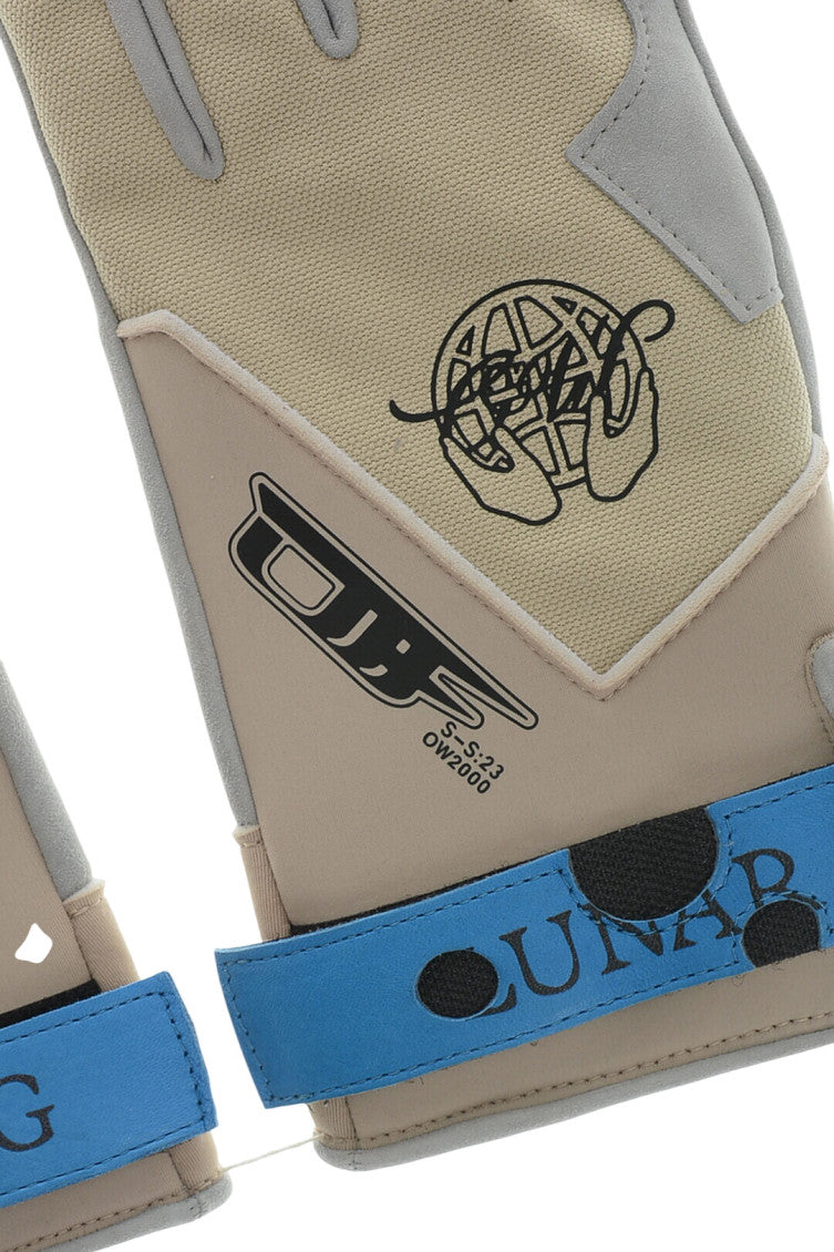 Beige Lunar Graphic Gloves 2