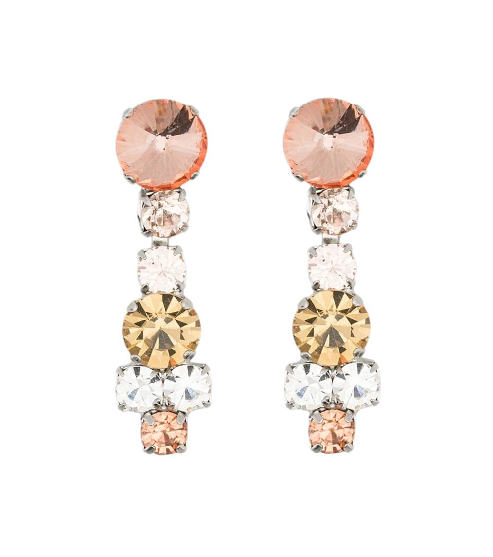 Pink Crystal Drop Earrings 1