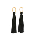 Black Fringed Drop Earrings 1