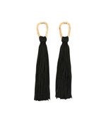 Black Fringed Drop Earrings 1