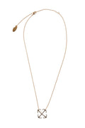 Golden Rhinestone Logo Pendant Necklace 1