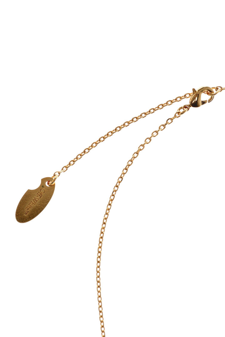 Golden Rhinestone Logo Pendant Necklace 3