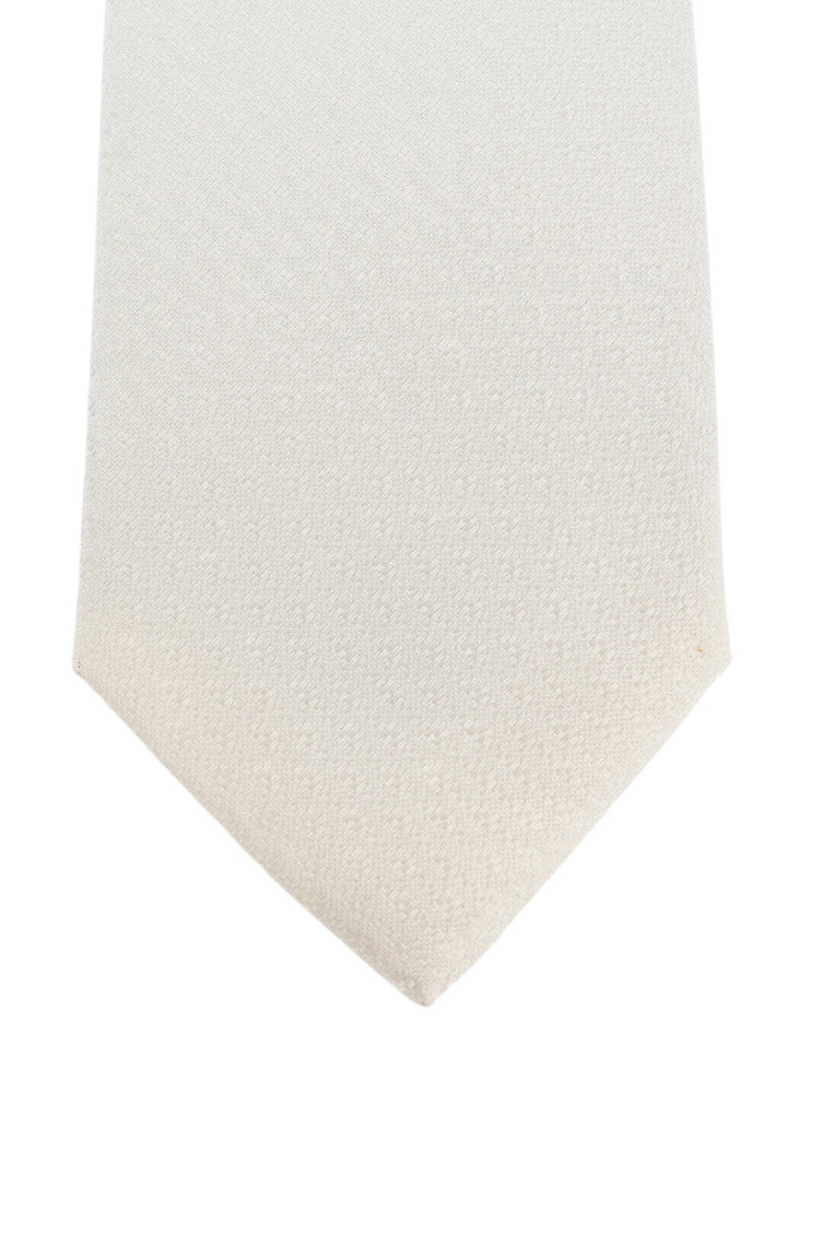 Off White Textured Tie 2