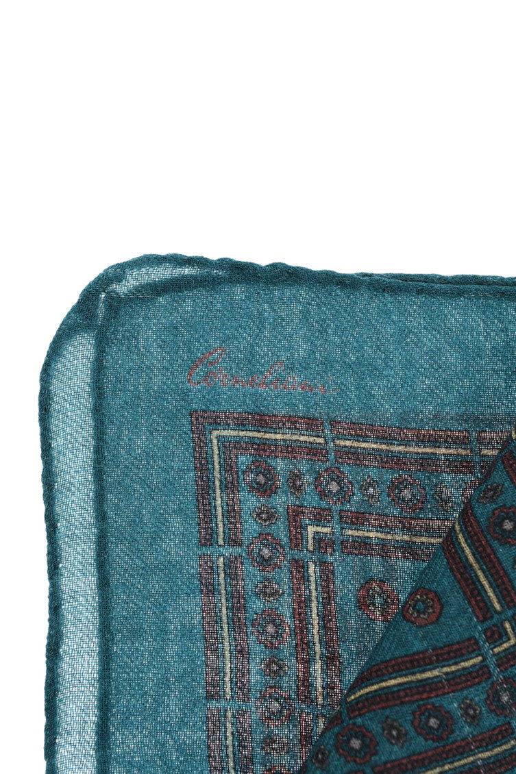 Green Printed Pocket Square 3