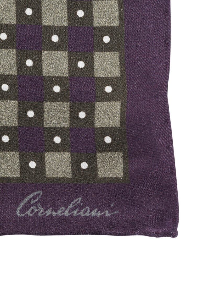 Dark Purple Checks Pocket Square 2