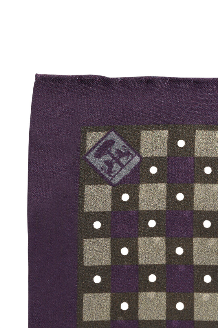 Dark Purple Checks Pocket Square 3