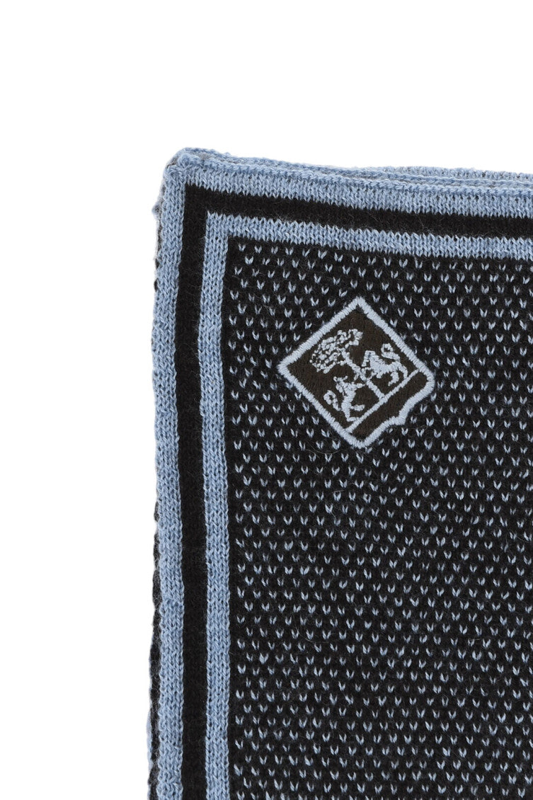 Blue Bicolour Logo Pocket Square 2