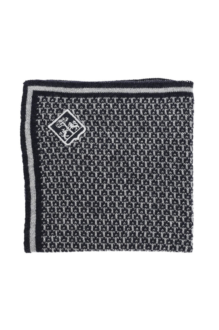Black White Jacquard Pocket Square 1