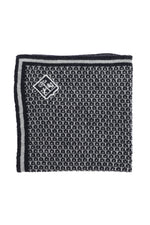 Black White Jacquard Pocket Square 1