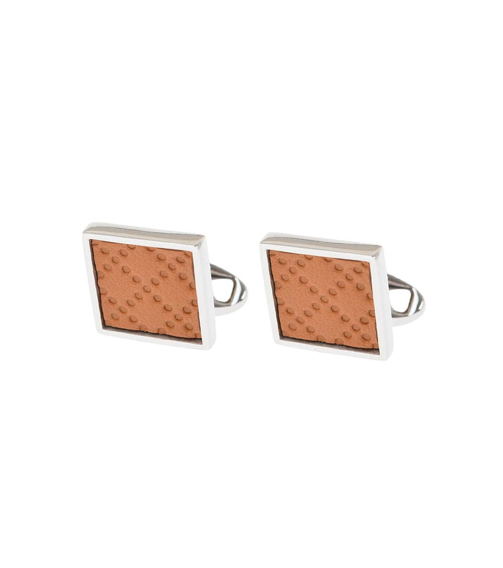 Orange Textured Square Cufflinks 1