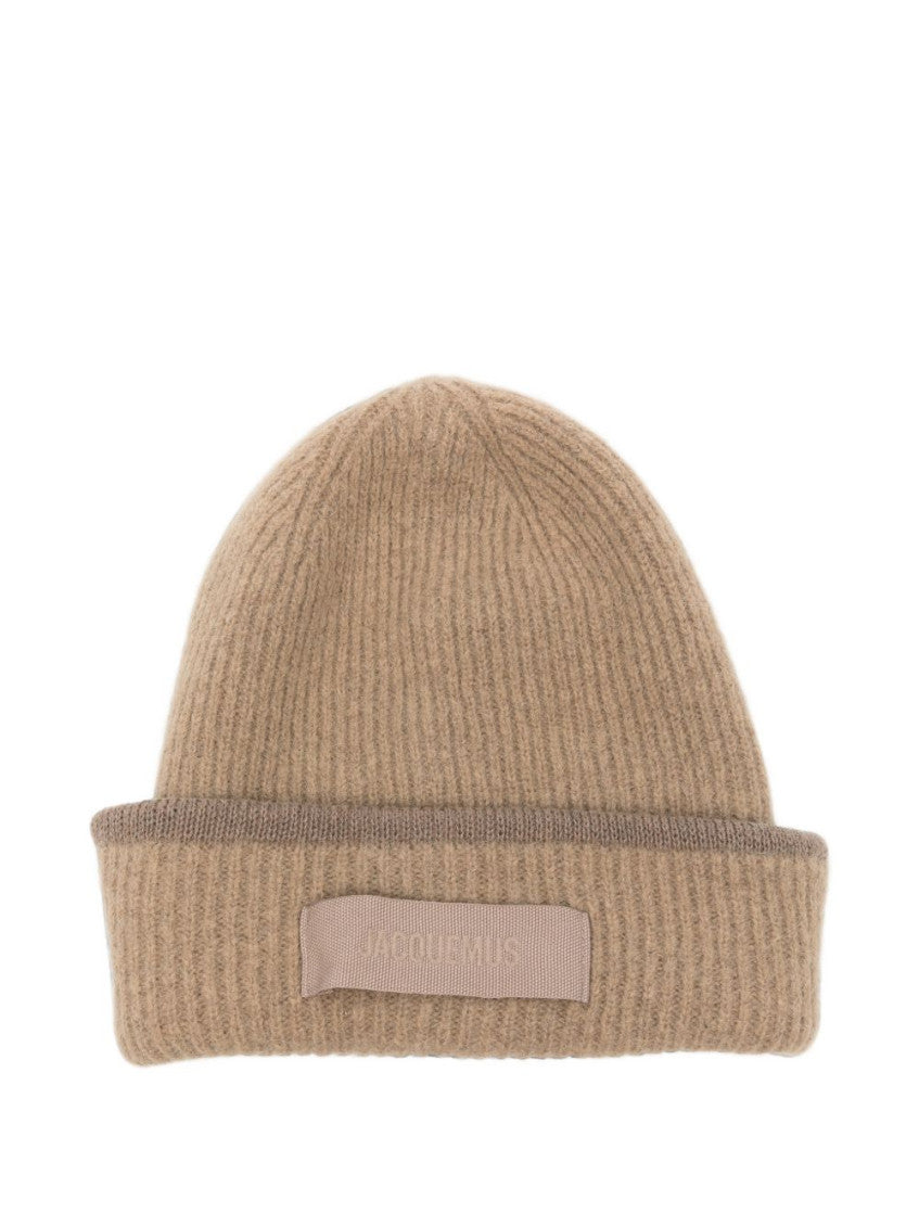 Beige Knitted Beanie Cap 1