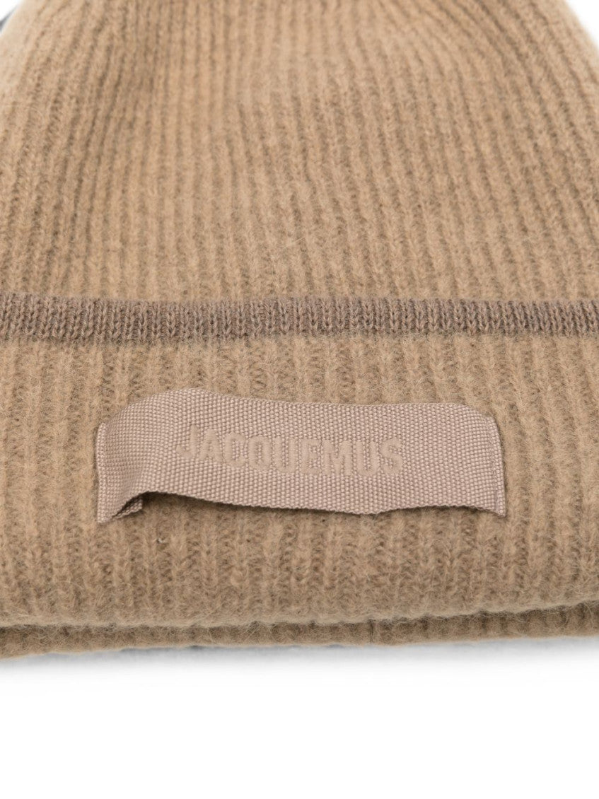 Beige Knitted Beanie Cap 2