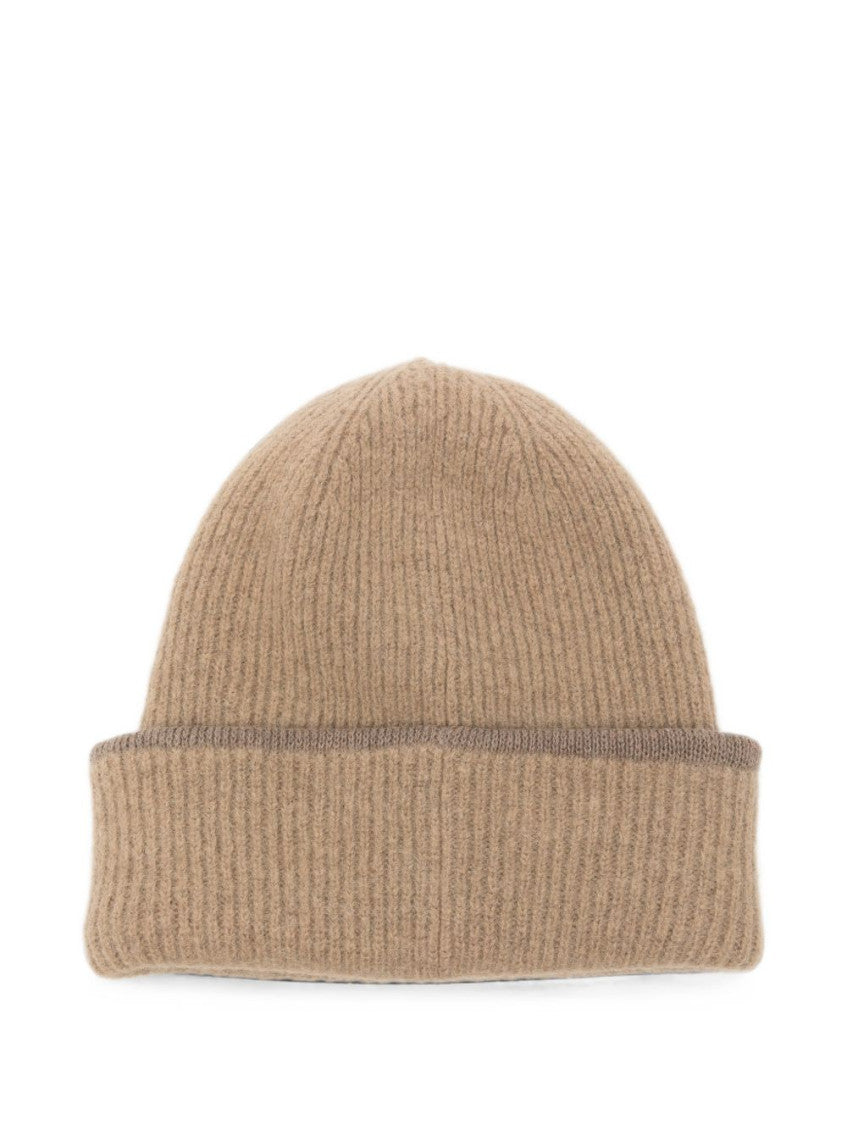 Beige Knitted Beanie Cap 3