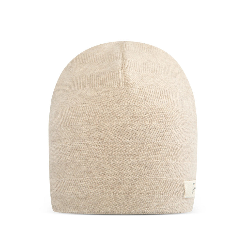 Beige Chevron Beanie Cap 1