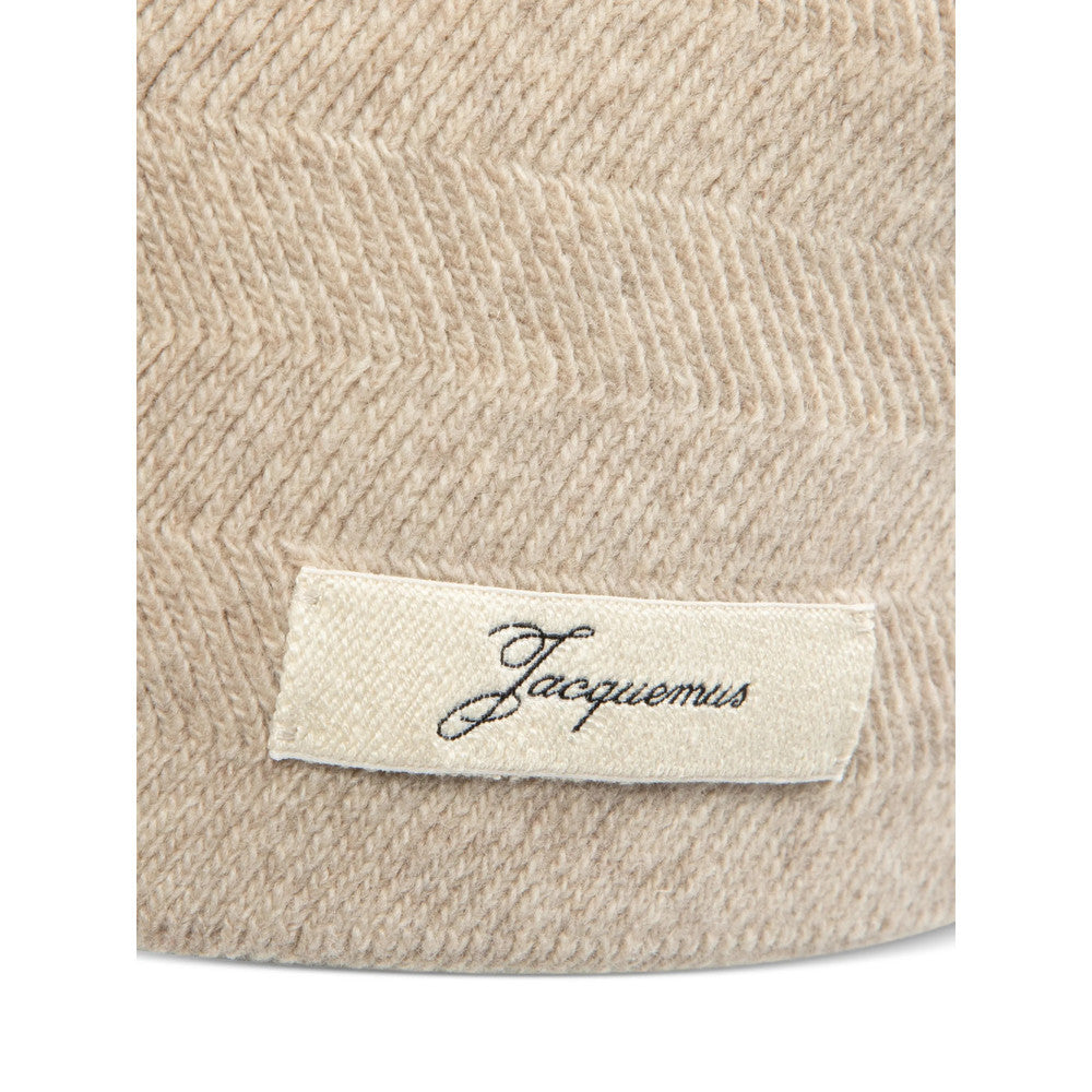 Beige Chevron Beanie Cap 3