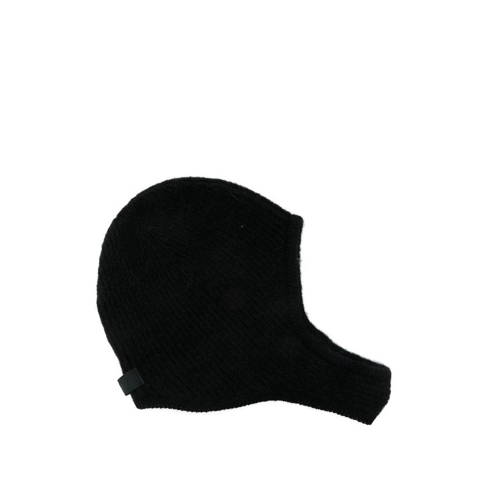 Black Rib Knit Winter Cap 1