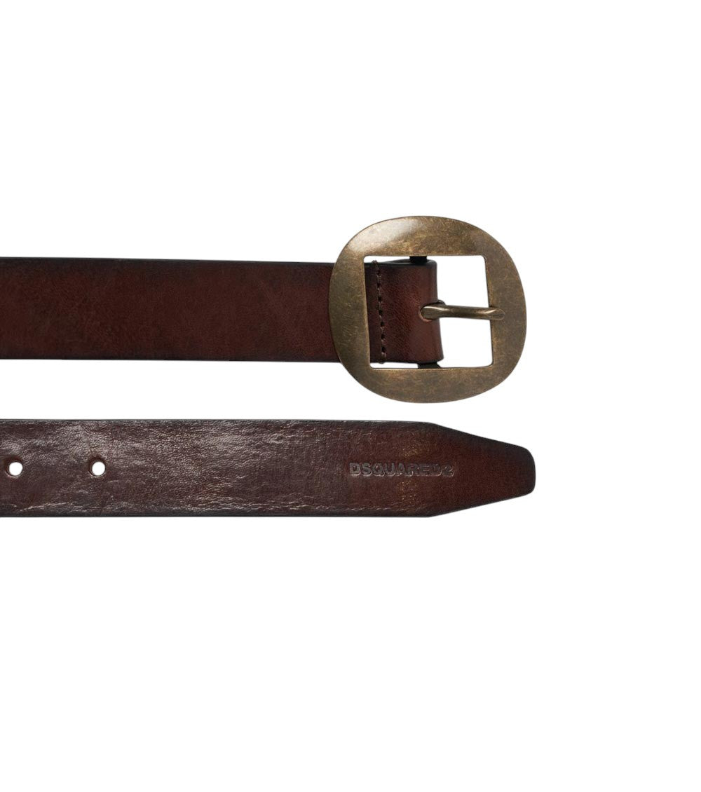 Brown Logo Buckle Belt 4