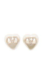 Golden VLogo Signature Pearl Stud Earrings 1
