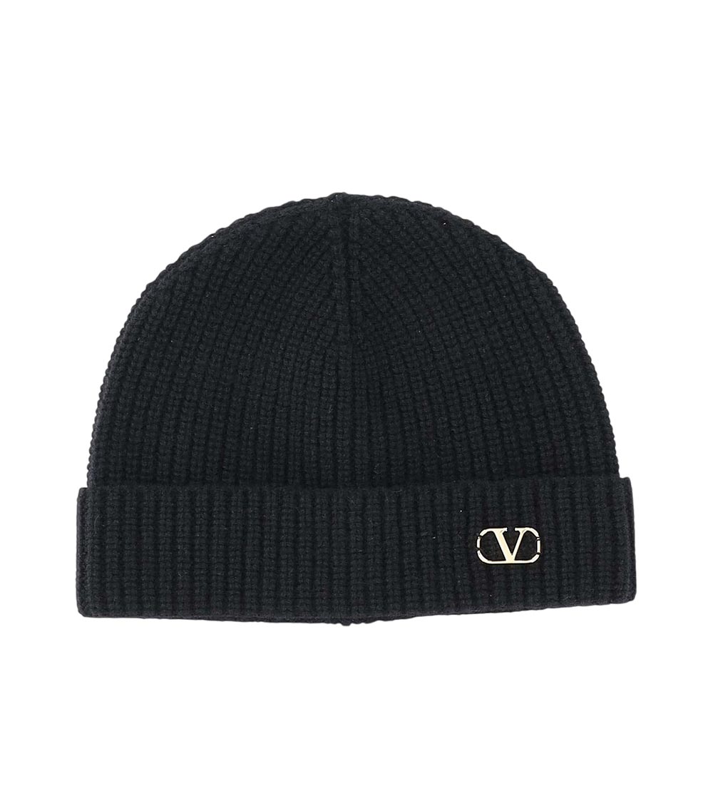 Black Logo Beanie Hat 1