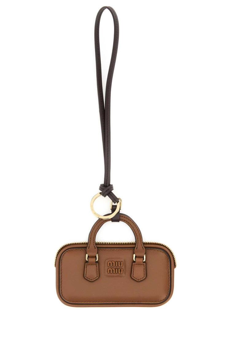 Brown Caramel Leather Keyring 1