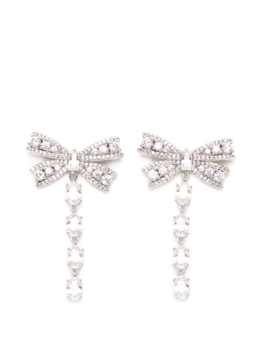 Silver Bow Drop Earrings 1
