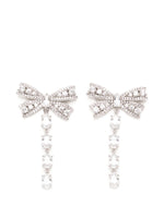 Silver Bow Drop Earrings 1