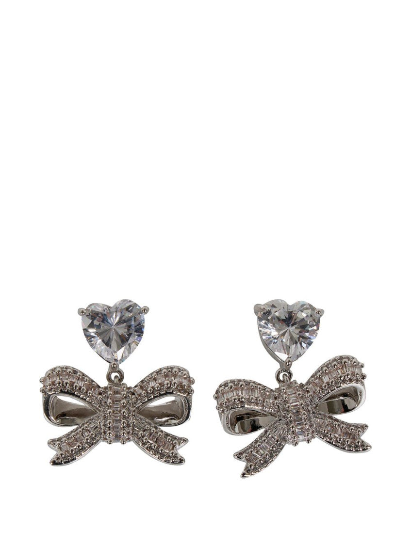 Silver Bow Stud Earrings 1