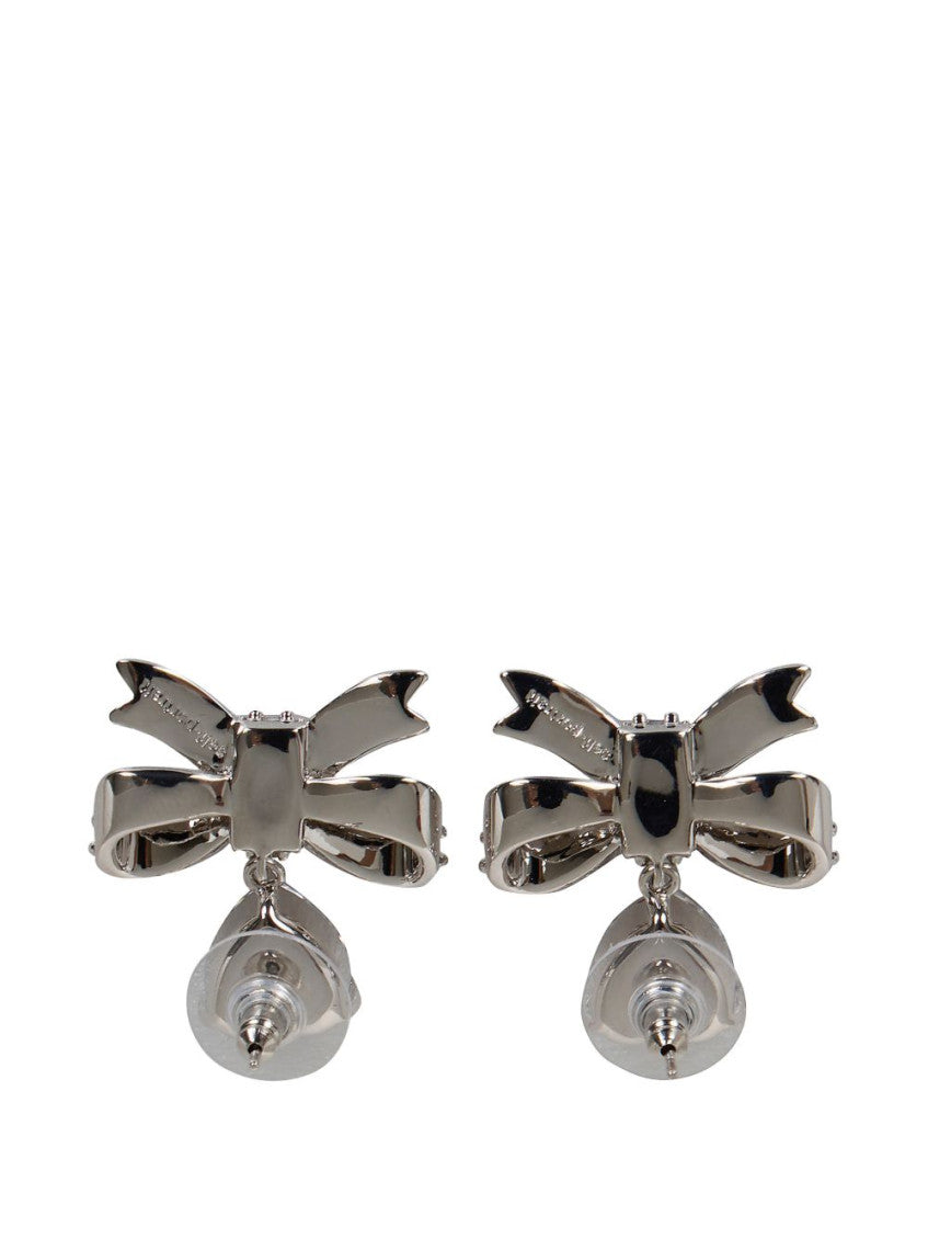 Silver Bow Stud Earrings 2