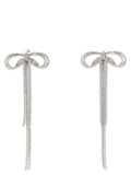 Silver Bow Crystals  Drop Earrings 1