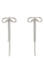 Silver Bow Crystals  Drop Earrings 1