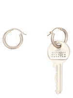 Silver Key Hoop Earrings 1