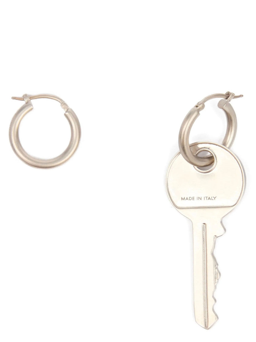 Silver Key Hoop Earrings 2