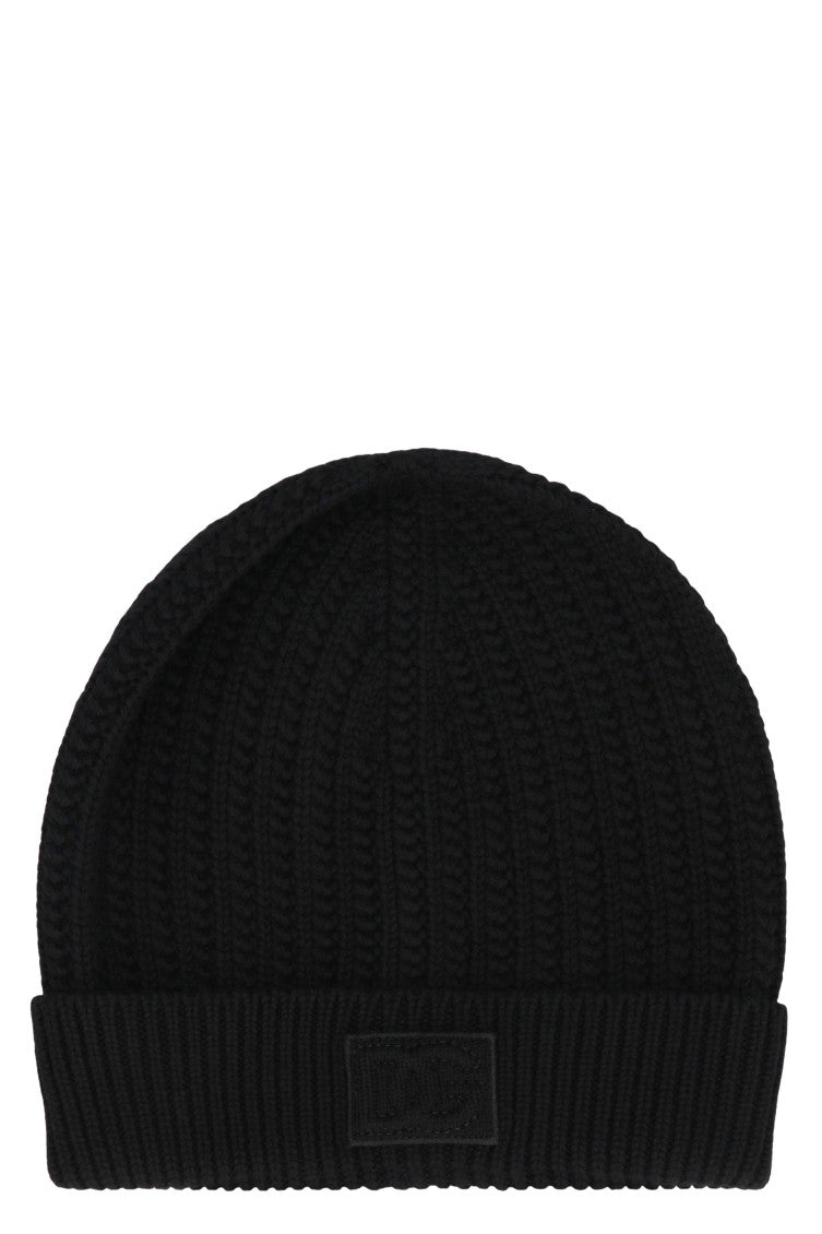 Black Logo Beanie Cap 1