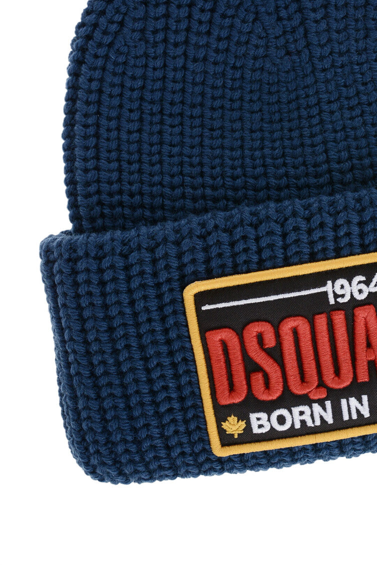 Blue Logo Knitted Beanie Cap 2