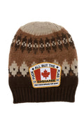 Brown Mixed-Wool Logo Beanie Cap 1