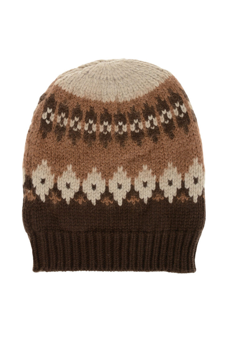 Brown Mixed-Wool Logo Beanie Cap 3