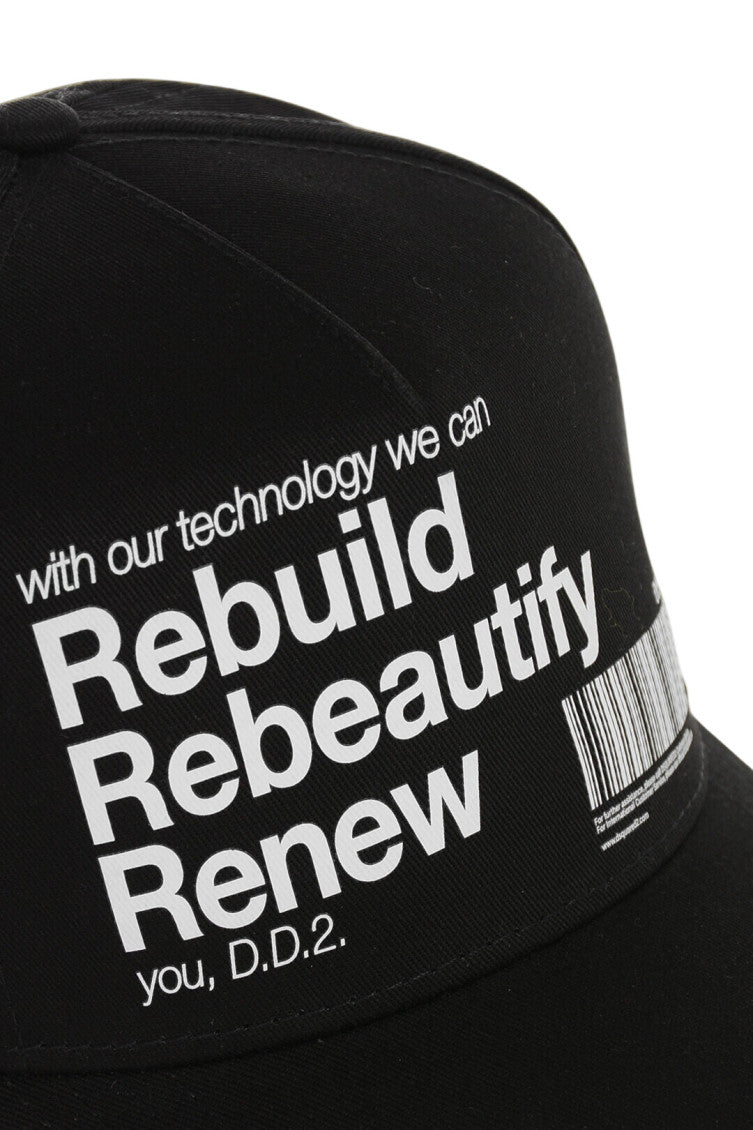 Black Graphic Baseball Cap 2