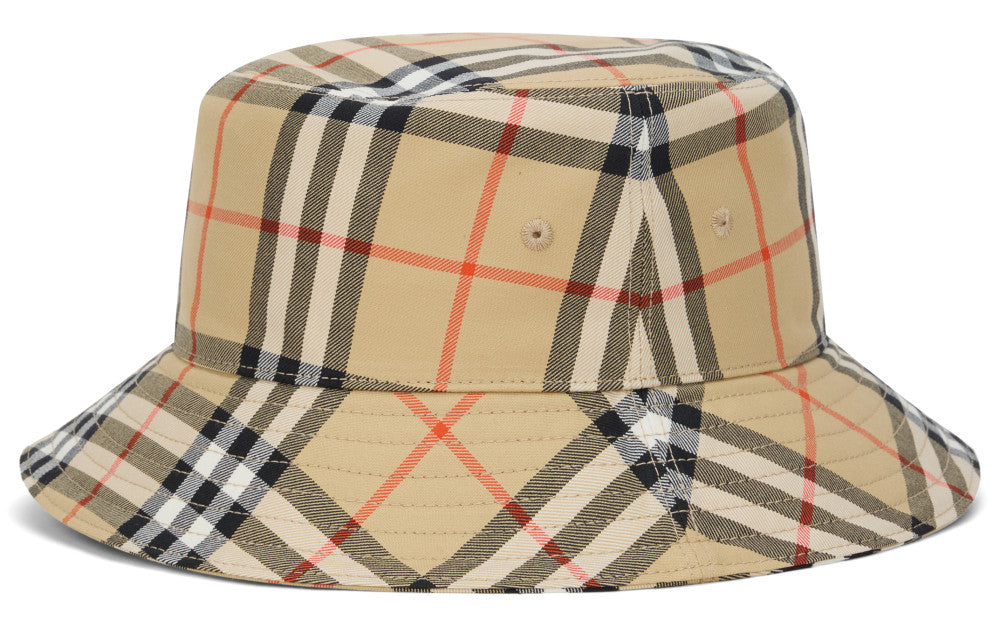 Beige Check Bucket Hat 2