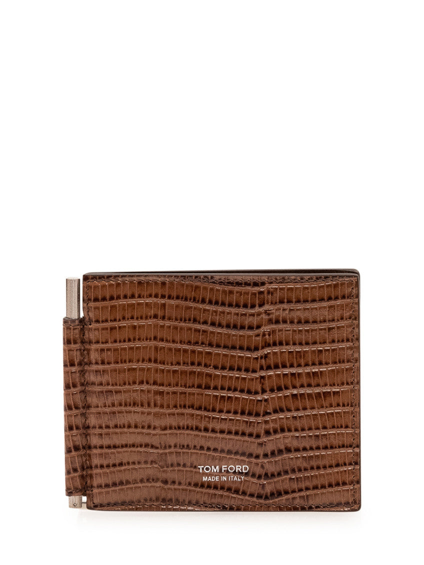 Brown Textured Logo Wallet 1