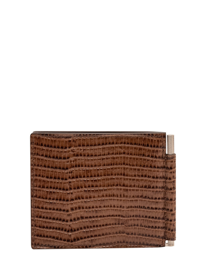 Brown Textured Logo Wallet 3