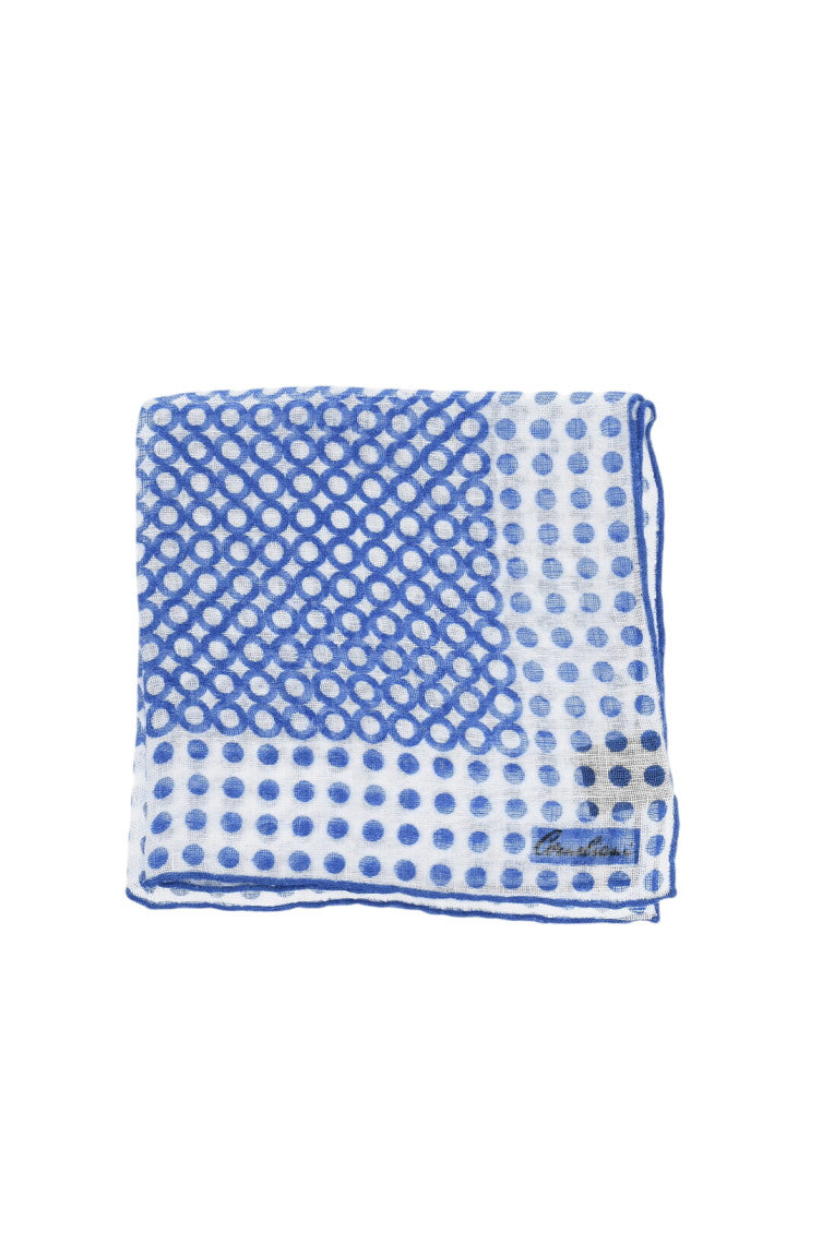 Blue Printed Pocket Square 1