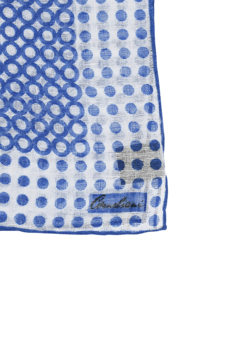 Blue Printed Pocket Square 2