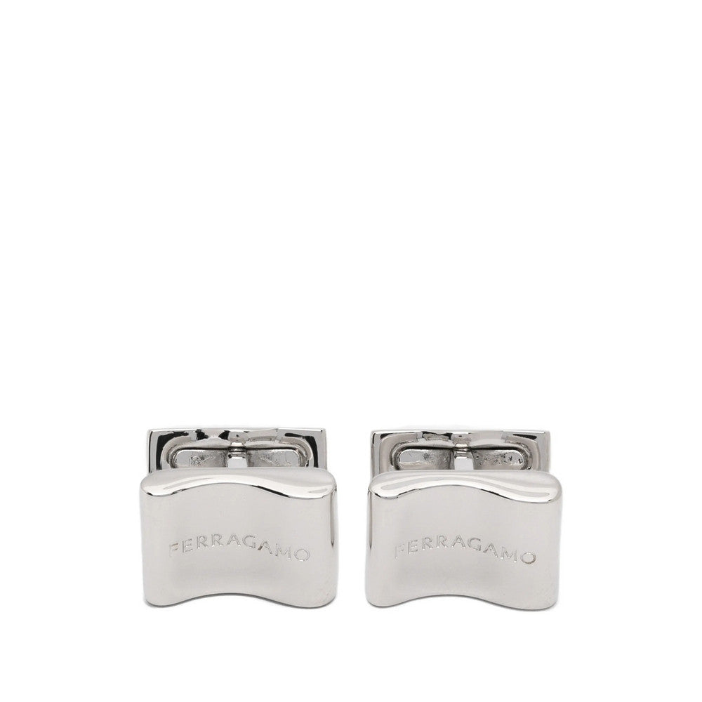 Silver Engraved Logo Cufflinks 1