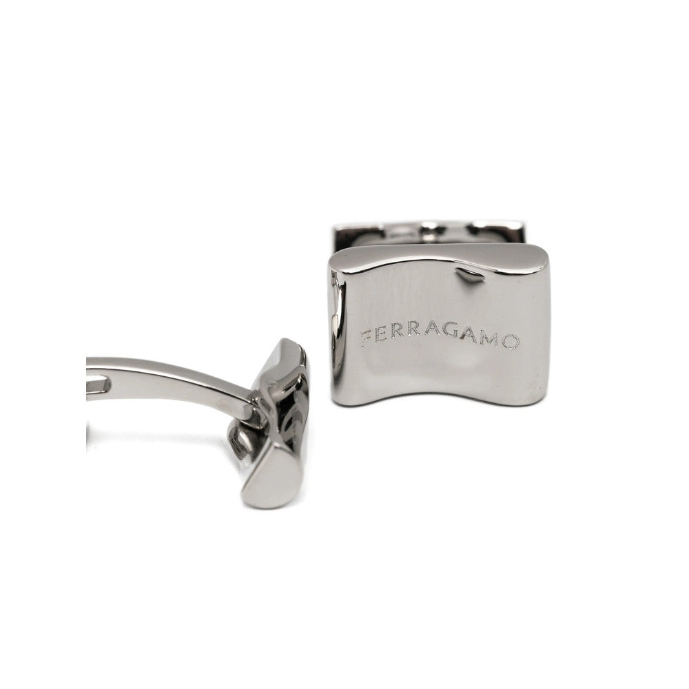 Silver Engraved Logo Cufflinks 2